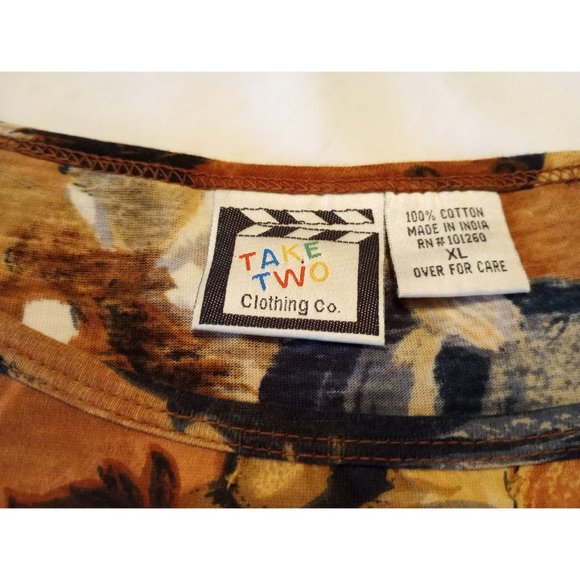 Take Two HORSE INSPIRED 3/4 Sleeve Round Neck 100% Cotton Top XL - Picture 4 of 4